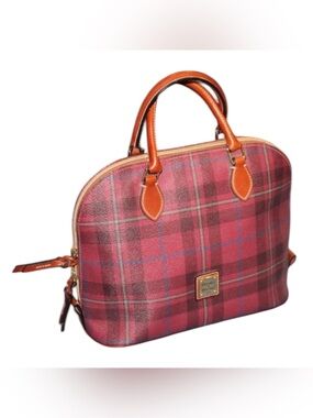 6376 Dooney & Bourke plaid done zip zip satchel 272096376